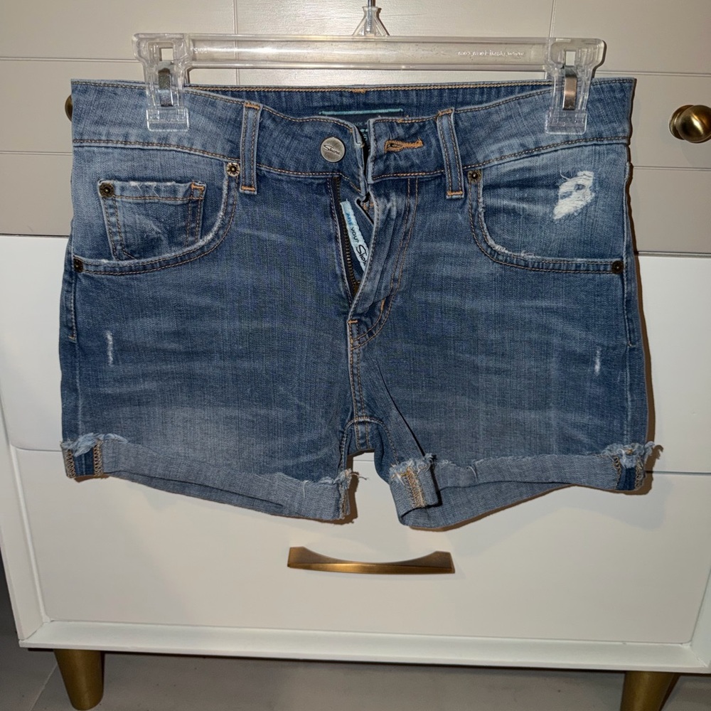 Denim Women's Rolled-Hem Shorts - Blue